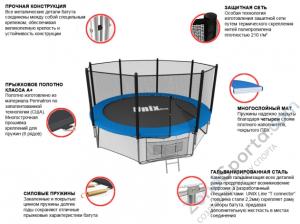 Батут Unix line 14 ft outside (Blue)