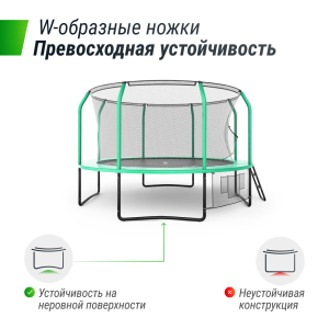 Батут UNIX line Supreme Game 12 ft (green) TRUSUG12GR