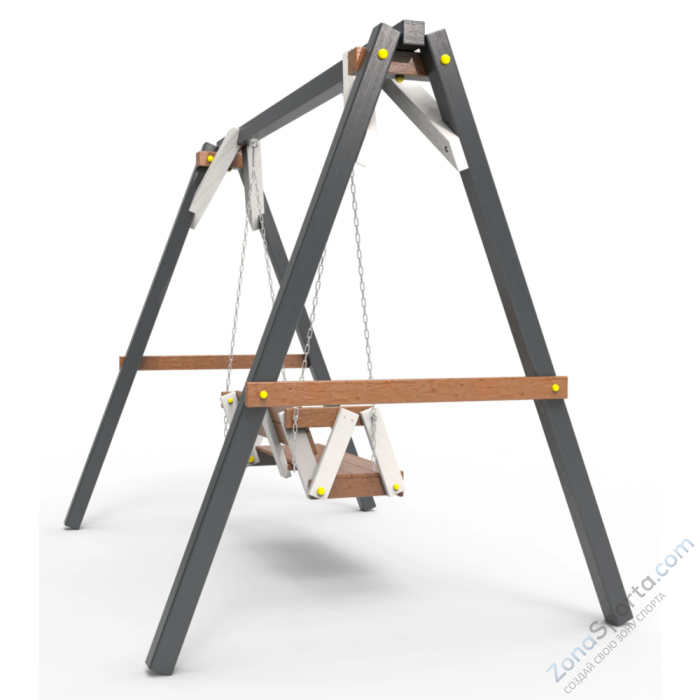 Деревянные качели Пикник 2 Ультра (диванчик на цепях)