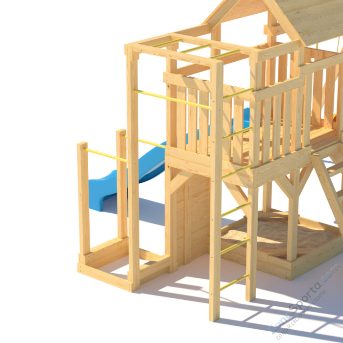 Детская площадка CustWood Scout S5 с деревянной крышей 