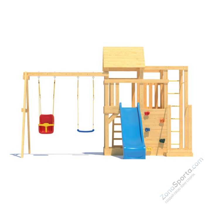 Детская площадка CustWood Scout S5 с деревянной крышей 