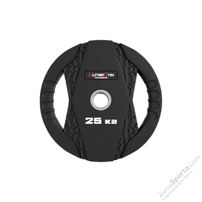 Диск обрезиненный с двумя хватами 20 кг UltraGym UG2005С