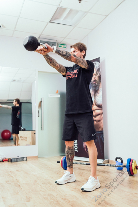 Гиря 20 кг с хромированной ручкой полиуретановая (CPU) Original FitTools