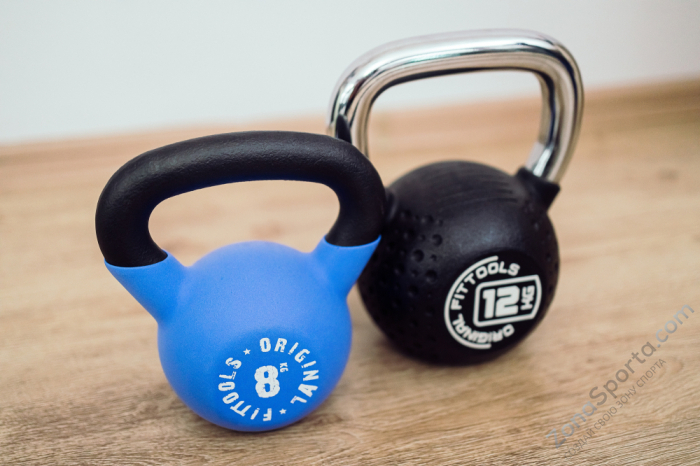 Гиря 4 кг с хромированной ручкой полиуретановая (CPU) Original FitTools