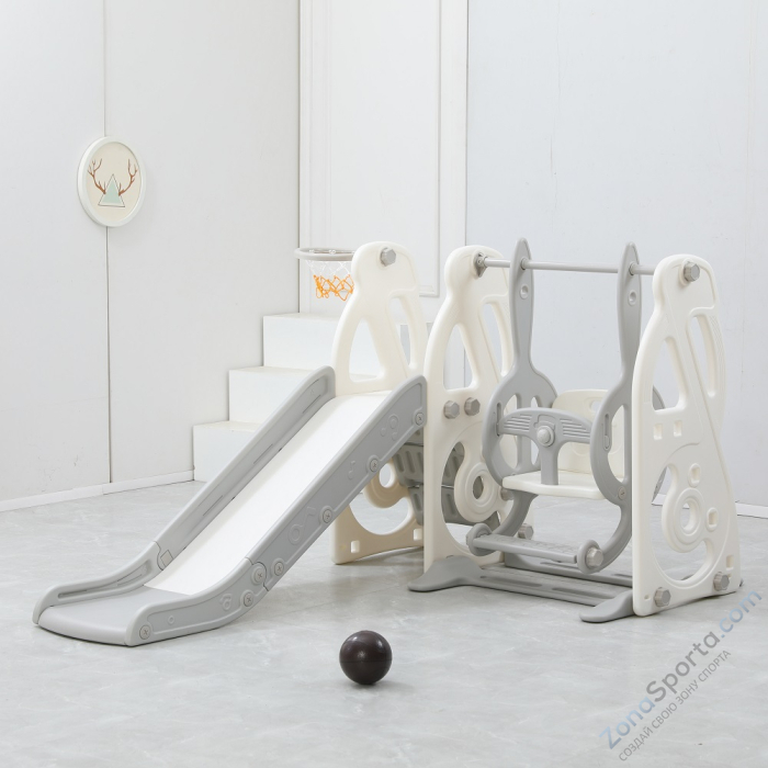 Горка с качелями Unix Kids Music Grey