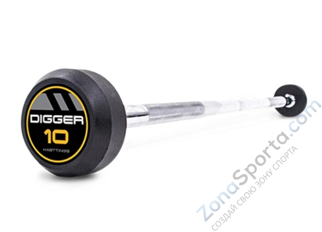 Комплект прямых фиксированных обрезиненных штанг Hasttings от 10 до 20 кг