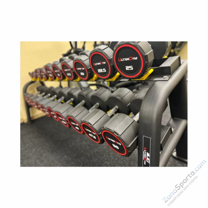 Круглые полиуретановые гантели. Ряд от 27,5 до 40 кг UltraGym UG1032D 