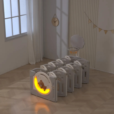 Манеж Unix Kids DeLuxe Grey 150 x 180 см с баскетбольным кольцом и ковриком