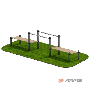 Низкие брусья с двумя скамьями ARMS INVAR102