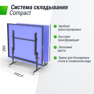 Теннисный стол Unix Line Indoor 15 mm MDF (Blue)