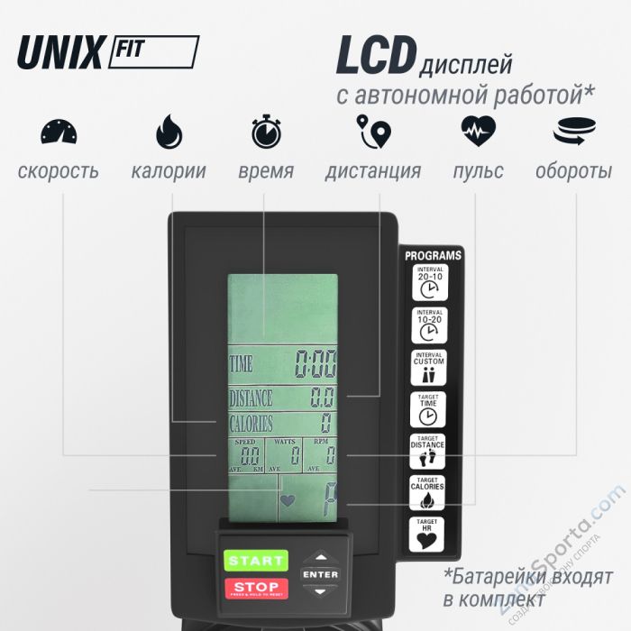 Велотренажер Unix Fit Techno AirBike 900